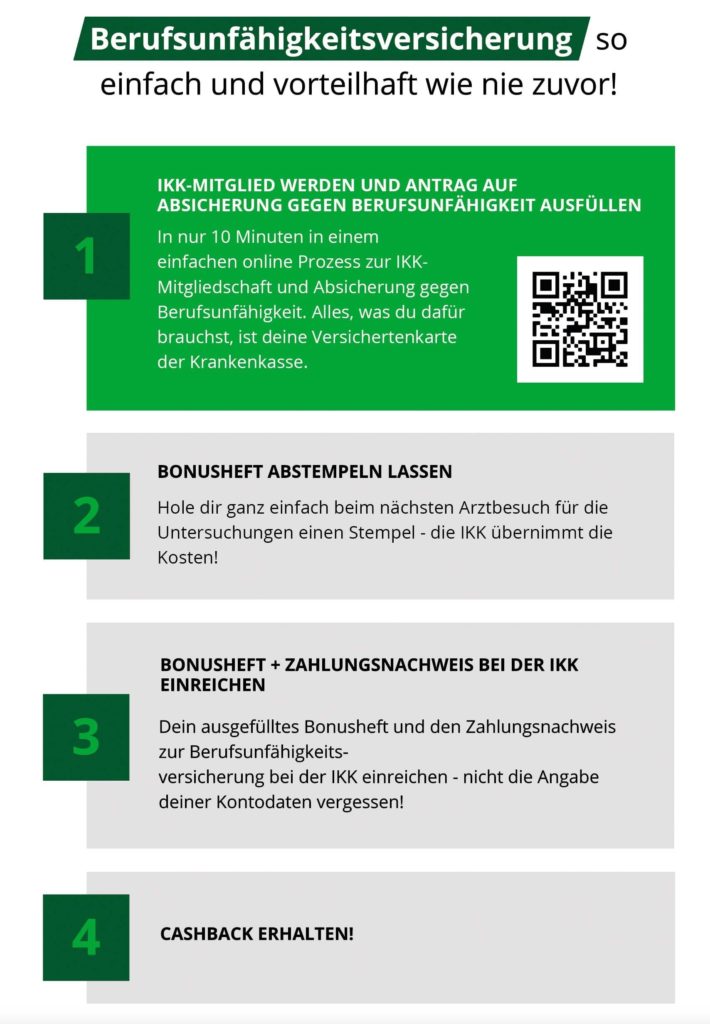 Berufsunfähigkeitsversicherung wie hoch: Cashback erhalten.